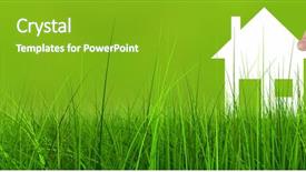  Presentation with home loan - Cool new PPT theme with green summer grass background metaphor backdrop and a shamrock green colored foreground