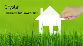  Presentation with home loan - Cool new theme with green summer grass background metaphor backdrop and a yellow colored foreground