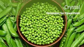  Presentation with green fresh food - PPT layouts enhanced with green-sweet-peas background and a tawny brown colored foreground