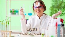  Presentation with biotechnology lab - PPT layouts with microbiology antibiotics - beautiful female biotechnology scientist chemist background and a lemonade colored foreground