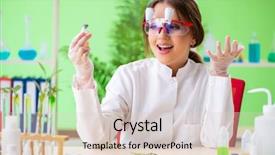  Presentation with biotechnology lab - Colorful PPT layouts enhanced with microbiology antibiotics - beautiful female biotechnology scientist chemist backdrop and a lemonade colored foreground