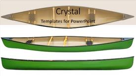  Presentation with green and wood - PPT layouts consisting of green tandem canoe with wood background and a coral colored foreground