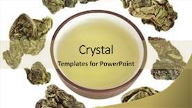  Presentation with green tea - Presentation design consisting of green tea balls oolong background and a yellow colored foreground