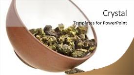  Presentation with green tea - PPT theme enhanced with green tea balls oolong background and a white colored foreground