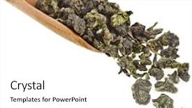  Presentation with green tea - Amazing slide set having green tea balls oolong backdrop and a white colored foreground