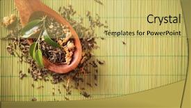  Presentation with jasmine - Presentation design consisting of green tea concept with free background and a yellow colored foreground