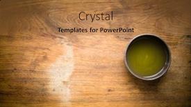  Presentation with green tea - Presentation design enhanced with green-tea-gyokuro-served background and a coral colored foreground