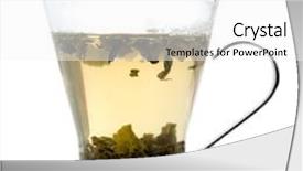  Presentation with green glass - Theme featuring green-tea-in-glass-isolated background and a white colored foreground
