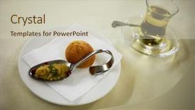  Presentation with green tea and milk - Presentation having green tea in glass teacup background and a soft green colored foreground