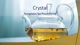  Presentation with tea tasting - Audience pleasing presentation theme consisting of green tea in traditional kettle backdrop and a sky blue colored foreground