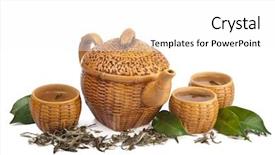  Presentation with green tea - Theme consisting of green tea isolated background and a  colored foreground