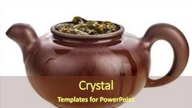  Presentation with tea leaves - Audience pleasing PPT theme consisting of green tea leaves in clay backdrop and a tawny brown colored foreground