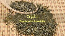  Presentation with green tea - PPT layouts having green tea on a wooden background and a tawny brown colored foreground