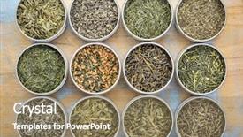  Presentation with loose leaf tea - Slides with yunnan - green tea sampler - top background and a coral colored foreground