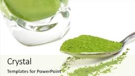  Presentation with matcha green tea - Slides having green tea smoothie and matcha background and a soft green colored foreground