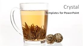  Presentation with green tea - PPT layouts with green-tea-with-flower background and a white colored foreground