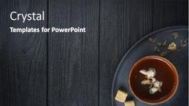  Presentation with black tea - Presentation with a black wooden background background and a dark gray colored foreground