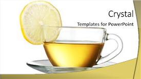  Presentation with green tea - Colorful PPT theme enhanced with green tea with lemon isolated backdrop and a white colored foreground