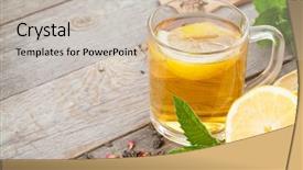  Presentation with green tea - Slides featuring green tea with lemon background and a soft green colored foreground
