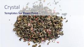  Presentation with green tea - Amazing theme having green-tea-with-petals backdrop and a sky blue colored foreground