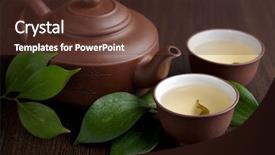  Presentation with green tea - Amazing slides having green tea backdrop and a tawny brown colored foreground