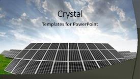  Presentation with sun energy - Cool new theme with green technolgoy - solar energy panels backdrop and a  colored foreground