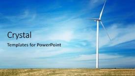  Presentation with green technology - Theme having green technology concept wind generator in field background and a light blue colored foreground