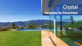  Presentation with infinity - Cool new presentation theme with green teck - villa infinity swimming pool backdrop and a teal colored foreground