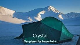  Presentation with camp - PPT layouts featuring green-tent-in-the-high background and a ocean colored foreground