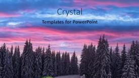  Presentation with winter landscape winter tree - Slide deck featuring green-tent-lighted background and a light blue colored foreground