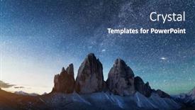  Presentation with green mountains - Slide deck having green-tent-lighted background and a ocean colored foreground