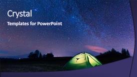  Presentation with starry night - Presentation theme with green tent lighted background and a navy blue colored foreground