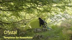  Presentation with basic - Beautiful theme featuring green tent with basic trekking backdrop and a tawny brown colored foreground