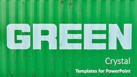  Presentation with green logistics - Colorful PPT theme enhanced with green-text-on-container backdrop and a ocean colored foreground