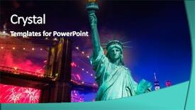  Presentation with brooklyn bridge - Presentation design having brooklyn bridge on july background and a black colored foreground