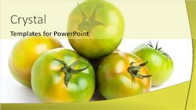  Presentation with green - Beautiful PPT theme featuring green tomatoes backdrop and a yellow colored foreground
