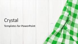  Presentation with kitchen towel - Beautiful slides featuring green towel over wooden kitchen backdrop and a white colored foreground