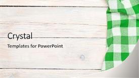  Presentation with kitchen towel - Slides featuring green towel over wooden kitchen background and a sky blue colored foreground