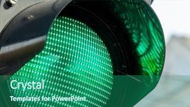  Presentation with traffic light - PPT layouts with green traffic light background and a ocean colored foreground