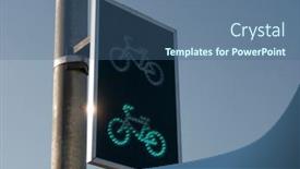  Presentation with green traffic light - Colorful PPT theme enhanced with green-traffic-light backdrop and a ocean colored foreground