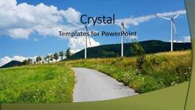  Presentation with offshore wind turbine - Colorful slides enhanced with green transport - country mountain road and wind backdrop and a teal colored foreground