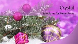  Presentation with green tree - Amazing PPT layouts having green tree in the snow backdrop and a lilac colored foreground