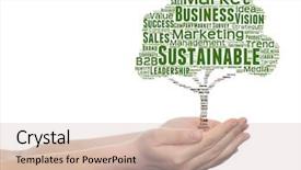  Presentation with green tree - Presentation having green tree word cloud tagcloud background and a  colored foreground