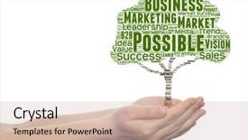  Presentation with green tree - PPT theme having green tree word cloud tagcloud background and a  colored foreground