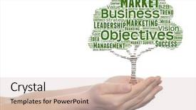  Presentation with green tree - Slide deck having green tree word cloud tagcloud background and a  colored foreground