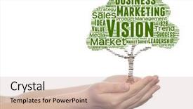  Presentation with green tree - Theme enhanced with green tree word cloud tagcloud background and a  colored foreground