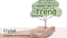  Presentation with green tree - Slide deck featuring green tree word cloud tagcloud background and a soft green colored foreground