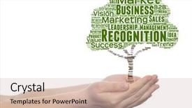  Presentation with green tree - Slide deck with green tree word cloud tagcloud background and a  colored foreground