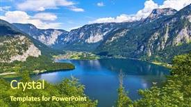  Presentation with green lake - Slide deck having green trees in forest summery background and a tawny brown colored foreground