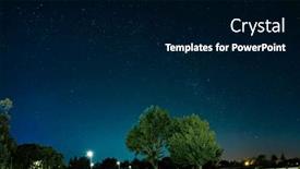  Presentation with starry night - Slide deck consisting of green-trees-in-the-night background and a black colored foreground
